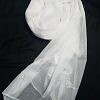 Leaf Silk Chiffon Scarf - White Leaf Silk Chiffon Scarf - White