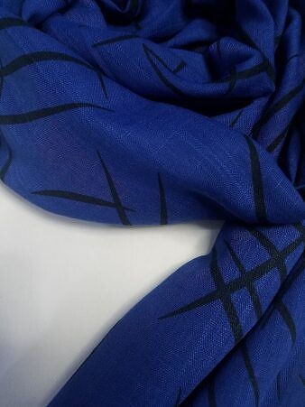 Printed Lawn Scarf - Blue Printed Lawn Scarf - Blue