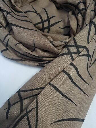 Printed Lawn Scarf - Coffee Printed Lawn Scarf - Coffee
