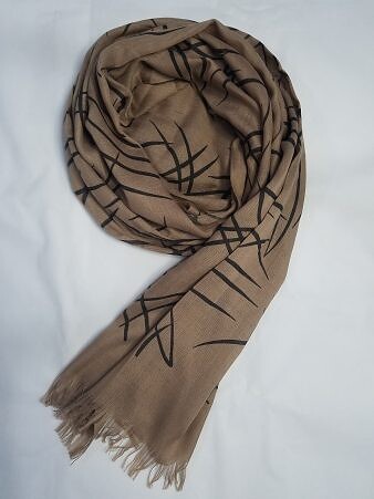 Printed Lawn Scarf - Coffee Printed Lawn Scarf - Coffee