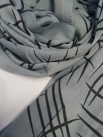Printed Lawn Scarf - Light Grey
