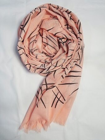 Printed Lawn Scarf - Peach