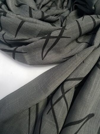 Printed Lawn Scarf - Slate Grey