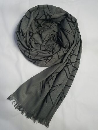 Printed Lawn Scarf - Slate Grey