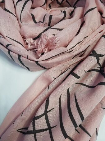 Printed Lawn Scarf - Tea Pink