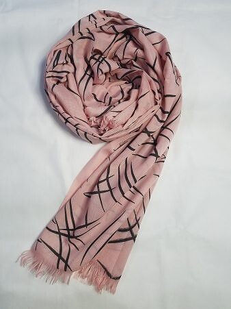Printed Lawn Scarf - Tea Pink