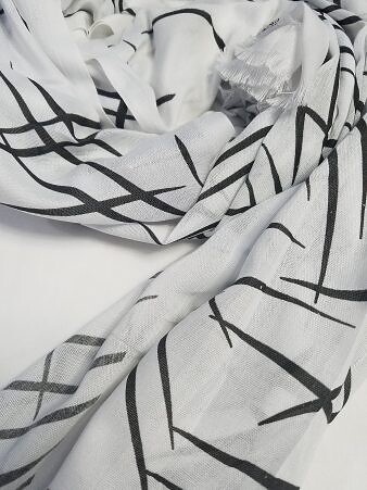 Printed Lawn Scarf - White
