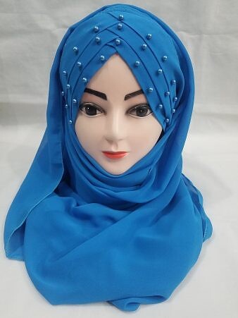 Chiffon Pearl Ready To Wear - Blue Chiffon Pearl Ready To Wear - Blue