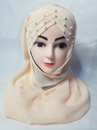 Chiffon Pearl Ready To Wear - Cream Chiffon Pearl Ready To Wear - Cream