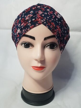 Criss Cross Chiffon Tie Back Bonnet - Design 13 Criss Cross Chiffon Tie Back Bonnet - Design 13