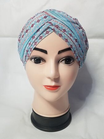 Criss Cross Chiffon Tie Back Bonnet - Design 15