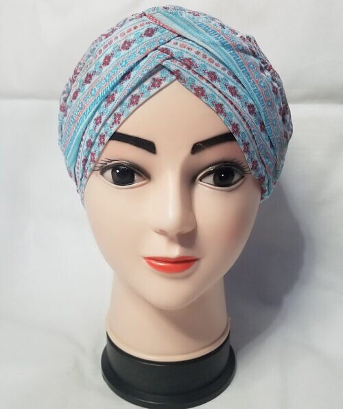 criss cross chiffon tie back bonnet design 15 front picture