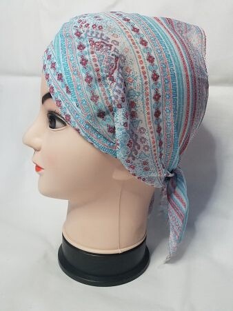 Criss Cross Chiffon Tie Back Bonnet - Design 15