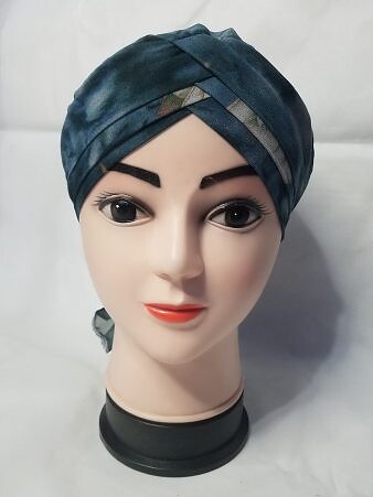 Criss Cross Chiffon Tie Back Bonnet - Design 12