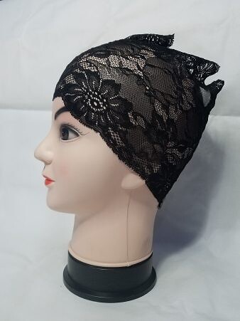 Lace Hijab Band - Black Design 8 Lace Hijab Band - Black Design 8