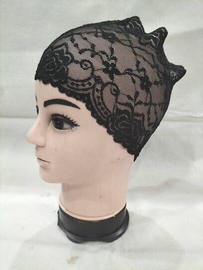 Lace Hijab Band - Black (Design 9)
