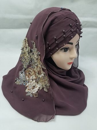 Pearl Ready to Wear with Bunch - Plum
