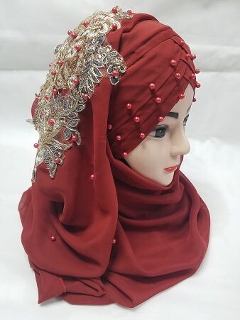 Pearl Ready to Wear with Bunch - Rust Orange Pearl Ready to Wear with Bunch - Rust Orange