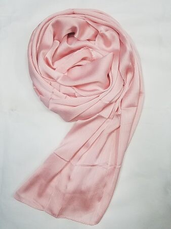 Plain Satin Silk Scarf - Baby Pink Plain Satin Silk Scarf - Baby Pink
