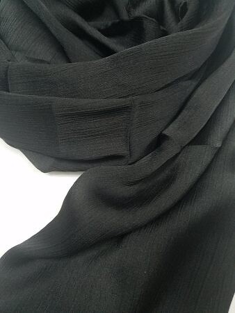 Plain Satin Silk Scarf - Black Plain Satin Silk Scarf - Black