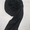 Plain Satin Silk Scarf - Black Plain Satin Silk Scarf - Black