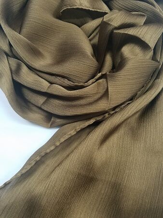 Plain Satin Silk Scarf - Brown Plain Satin Silk Scarf - Brown