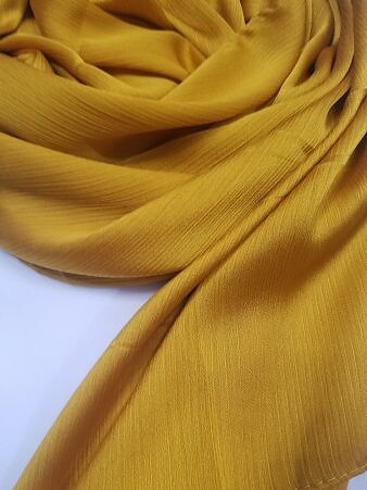 Plain Satin Silk Scarf - Mustard Plain Satin Silk Scarf - Mustard