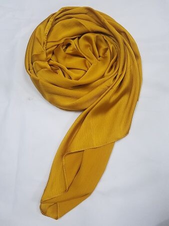 Plain Satin Silk Scarf - Mustard Plain Satin Silk Scarf - Mustard