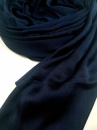 Plain Satin Silk Scarf - Navy Blue Plain Satin Silk Scarf - Navy Blue