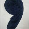 plain satin silk scarf navy blue full picture