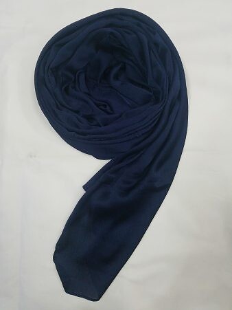 Plain Satin Silk Scarf - Navy Blue Plain Satin Silk Scarf - Navy Blue