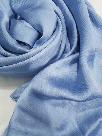 Plain Satin Silk Scarf - Sapphire Blue