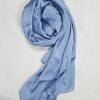 plain satin silk scarf sapphire blue full picture 1