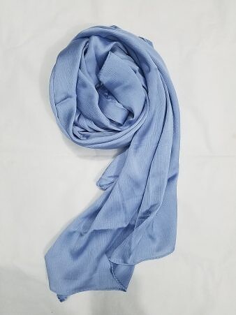 Plain Satin Silk Scarf - Sapphire Blue
