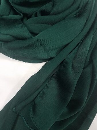 Plain Satin Silk Scarf - Sea Green