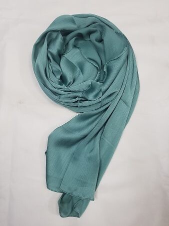 Plain Satin Silk Scarf - Teal Plain Satin Silk Scarf - Teal