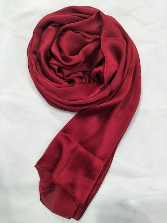 Crinkle Silk Scarf - Maroon Crinkle Silk Scarf - Maroon