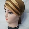 Criss Cross Multi Color Tie Back Bonnet - Brown and Fawn Criss Cross Multi Color Tie Back Bonnet - Brown and Fawn