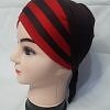 Criss Cross Multi Color Tie Back Bonnet - Brown and Red Criss Cross Multi Color Tie Back Bonnet - Brown and Red