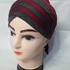Criss Cross Multi Color Tie Back Bonnet - Maroon and Grey Criss Cross Multi Color Tie Back Bonnet - Maroon and Grey