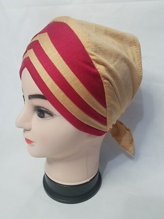 Criss Cross Multi Color Tie Back Bonnet - Red and Fawn Criss Cross Multi Color Tie Back Bonnet - Red and Fawn