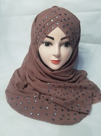 Criss Cross Ready to Wear with Stones - Coffee Criss Cross Ready to Wear with Stones - Coffee