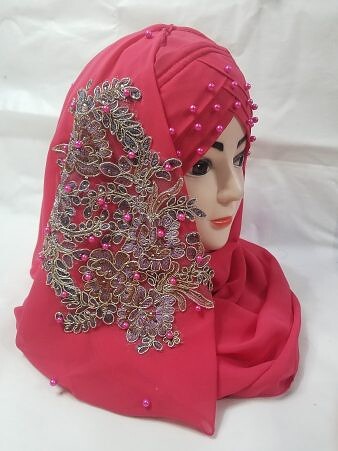 Pearl Ready to Wear with Bunch - Shocking Pink