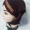 Side Parting Cap with Lace - Burgundy