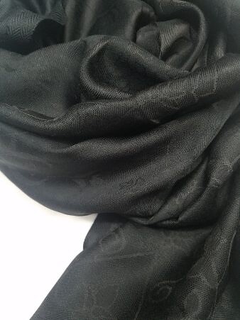 Silk Printed Scarf - Black