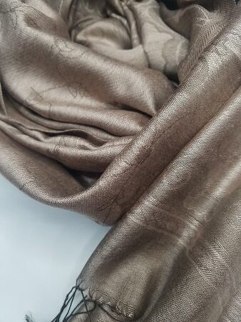 Silk Printed Scarf - Coffee Silk Printed Scarf - Coffee