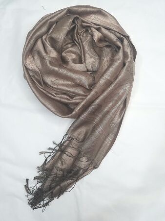 Silk Printed Scarf - Coffee Silk Printed Scarf - Coffee