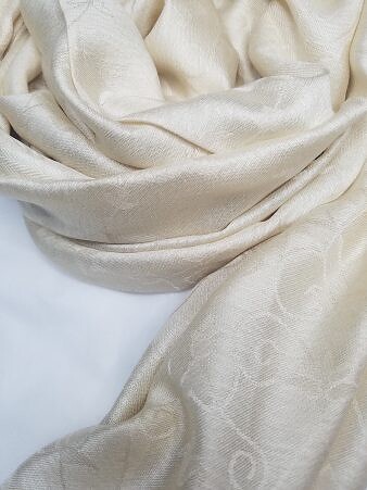 Silk Printed Scarf - Cream Silk Printed Scarf - Cream