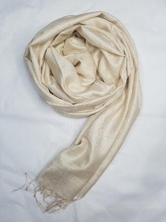 Silk Printed Scarf - Cream Silk Printed Scarf - Cream