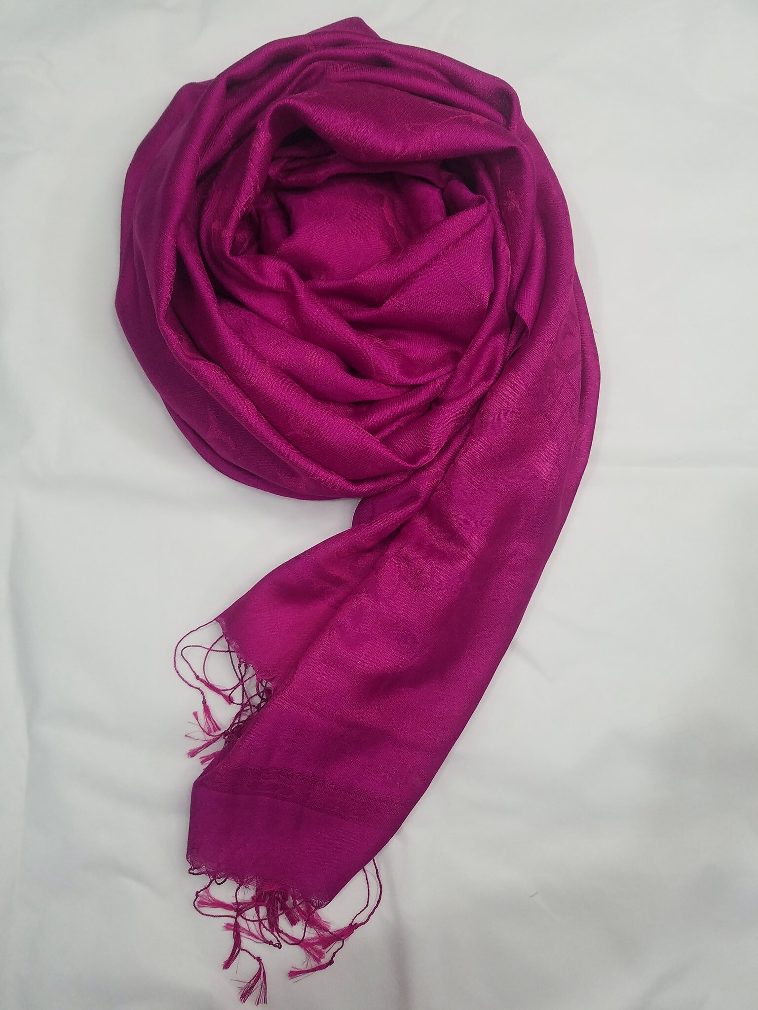 Silk Printed Scarf - Fuchsia - SuZain Hijabs